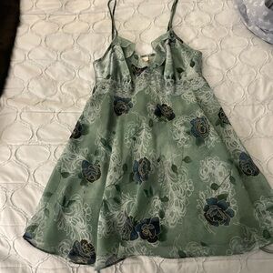 Floral Green Slip Dress
